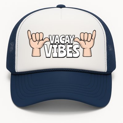 Vacay Vibes Beach Vacation Summer Positive Gift Trucker Hat