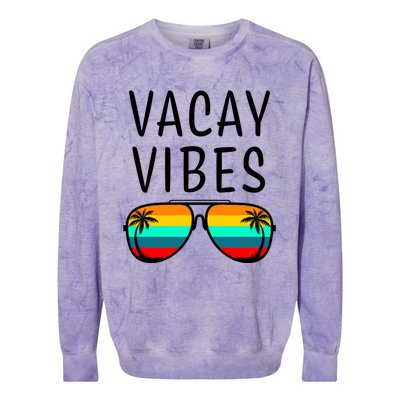 Vacay Vibes Beach Vacation Gift Colorblast Crewneck Sweatshirt