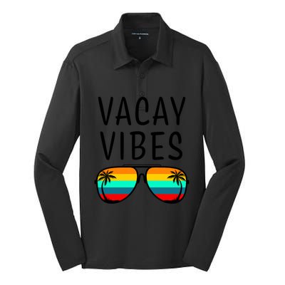 Vacay Vibes Beach Vacation Gift Silk Touch Performance Long Sleeve Polo