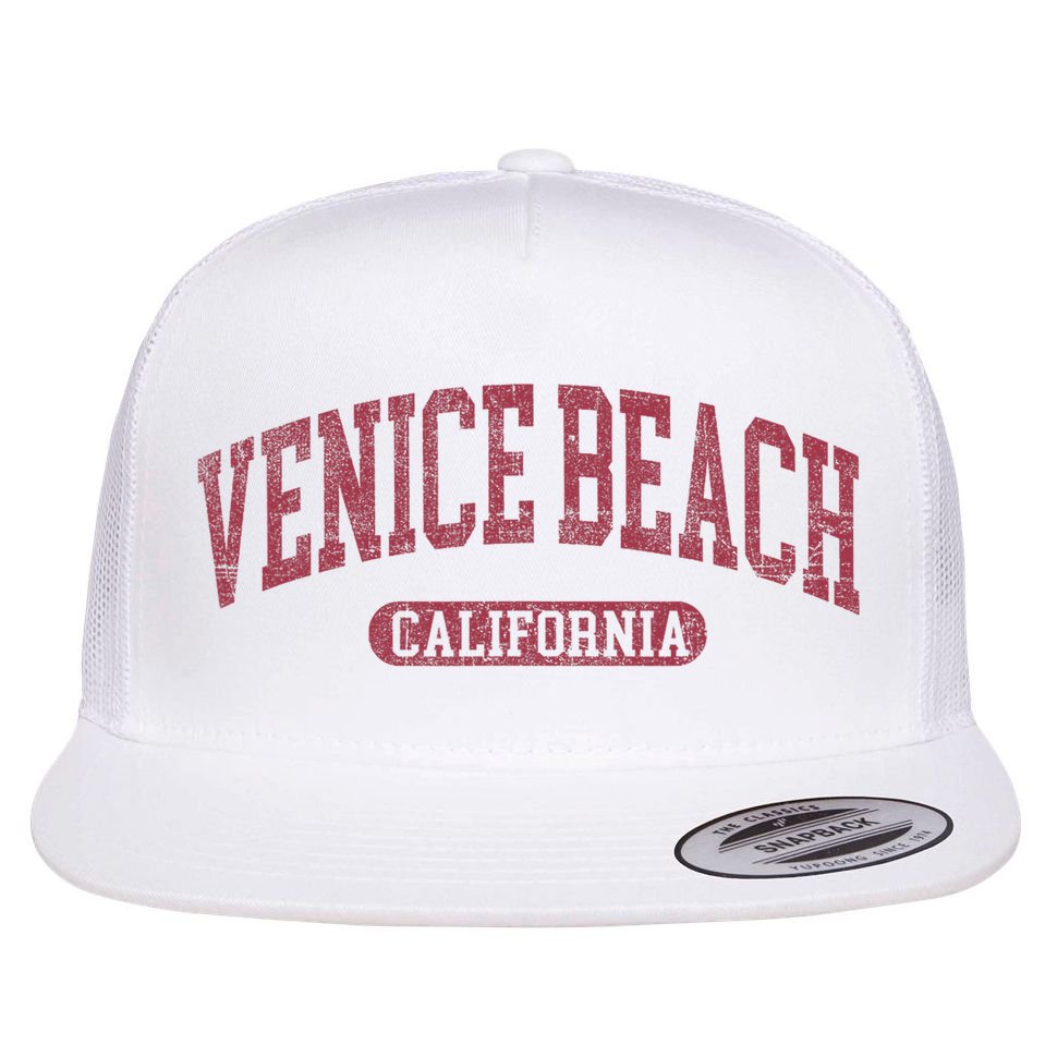 Vintage Venice Beach Est 1905 California Ca Retro Throwback Flat Bill Trucker Hat