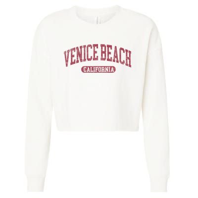 Vintage Venice Beach Est 1905 California Ca Retro Throwback Cropped Pullover Crew