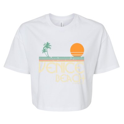 Vintage Venice Beach California Gift Bella+Canvas Jersey Crop Tee