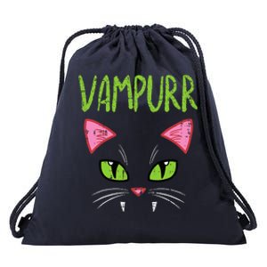 Vampurr Vampire Cat Funny Halloween Costume Drawstring Bag