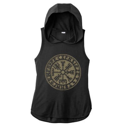 Vegvisir Viking Compass Norse Symbol Protection Nordic Vikings Ladies PosiCharge Tri-Blend Wicking Draft Hoodie Tank