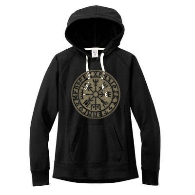 Vegvisir Viking Compass Norse Symbol Protection Nordic Vikings Women's Fleece Hoodie