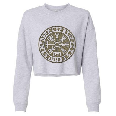 Vegvisir Viking Compass Norse Symbol Protection Nordic Vikings Cropped Pullover Crew