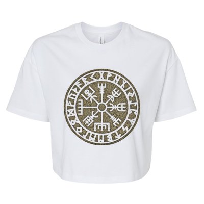 Vegvisir Viking Compass Norse Symbol Protection Nordic Vikings Bella+Canvas Jersey Crop Tee