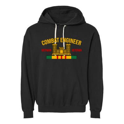 Vietnam Veteran Combat Engineer symbol Garment-Dyed Fleece Hoodie