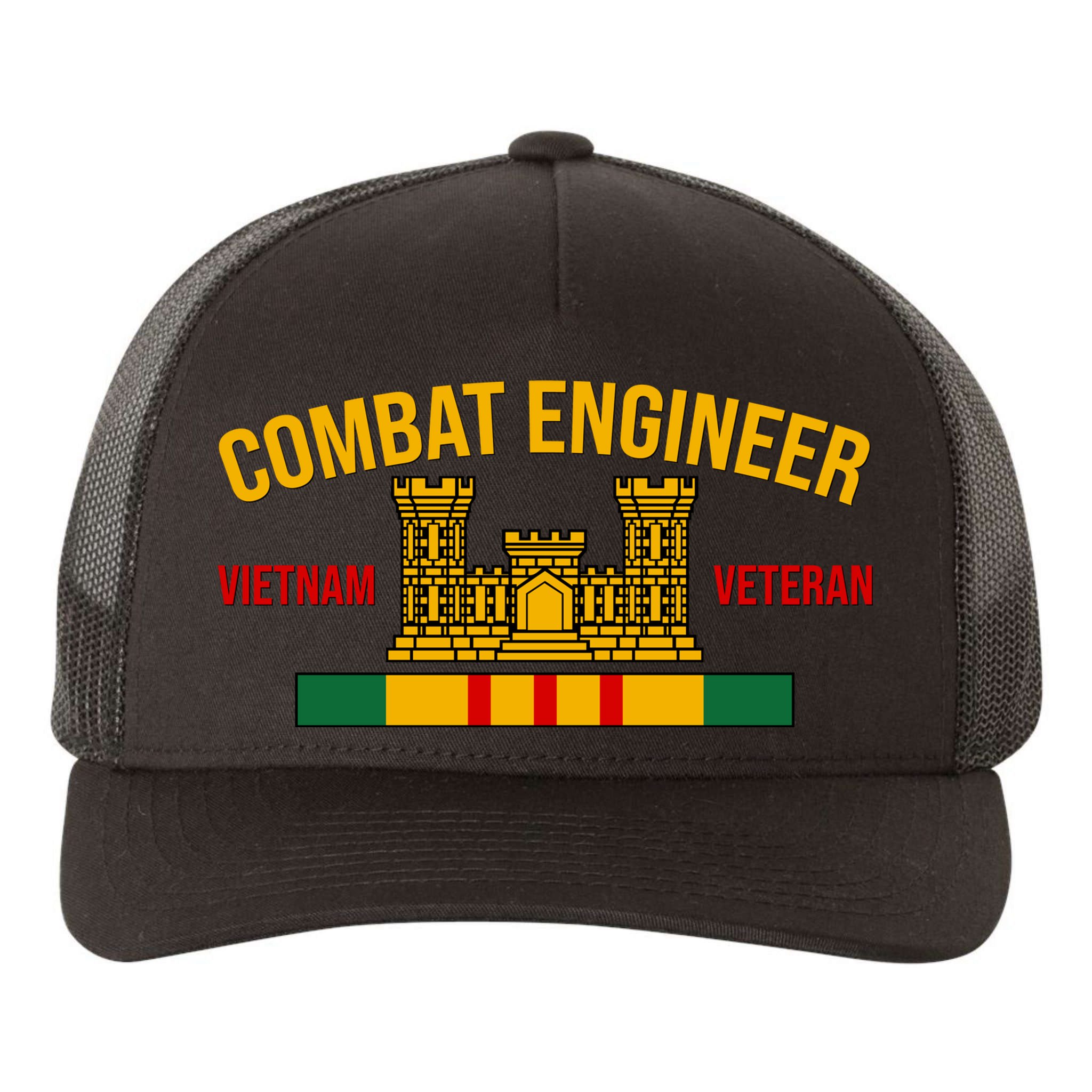 Vietnam Veteran Combat Engineer symbol Yupoong Adult 5-Panel Trucker Hat