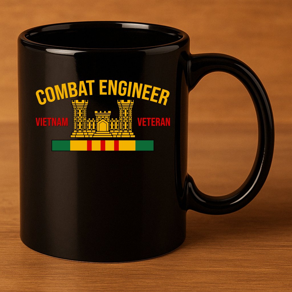 Vietnam Veteran Combat Engineer symbol 11oz C Handle Ceramic Mug