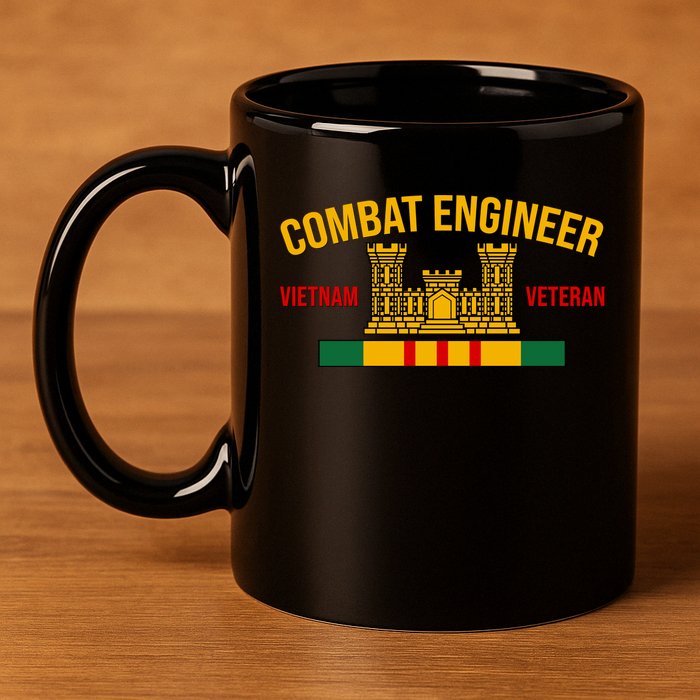 Vietnam Veteran Combat Engineer symbol 11oz C Handle Ceramic Mug