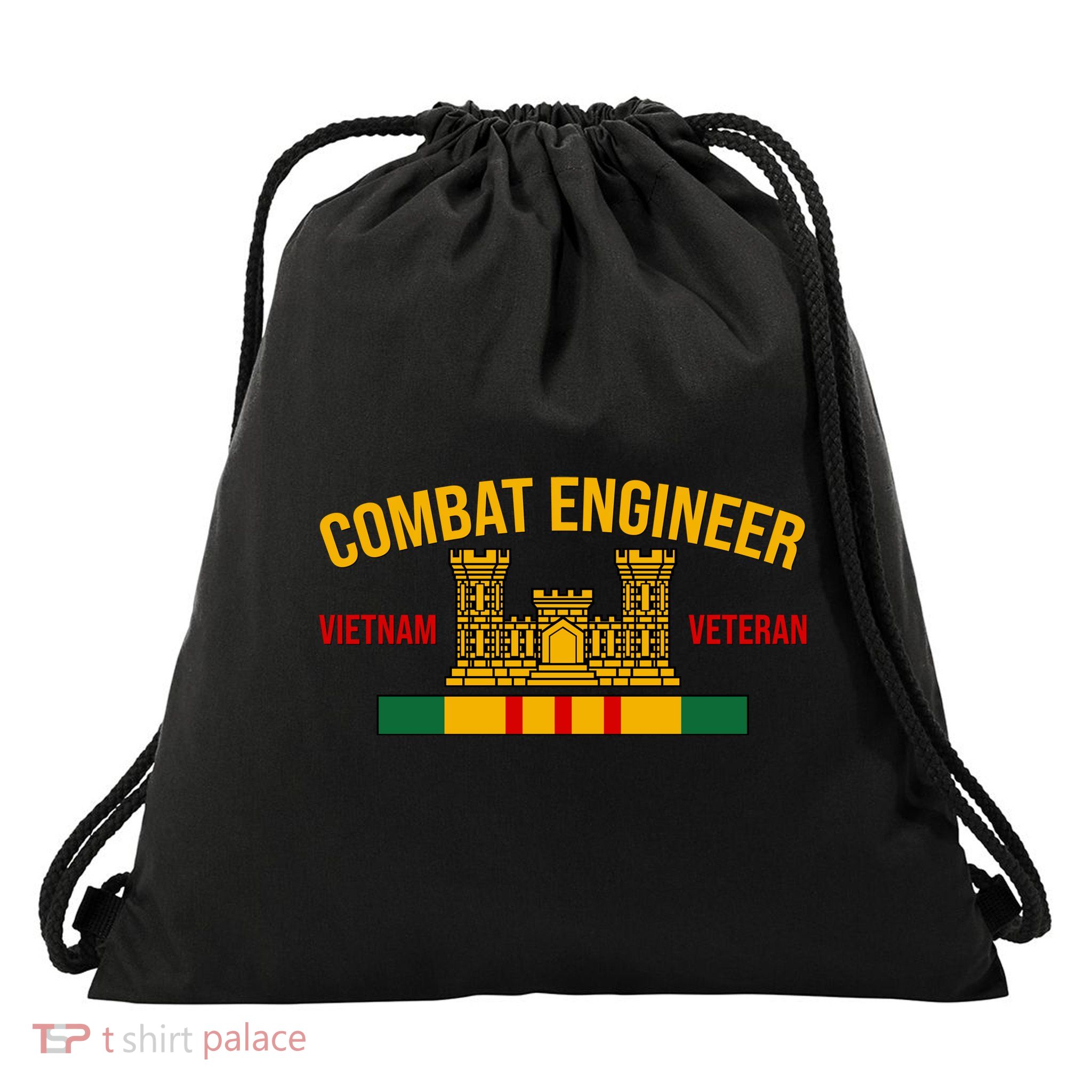 Vietnam Veteran Combat Engineer symbol Drawstring Bag