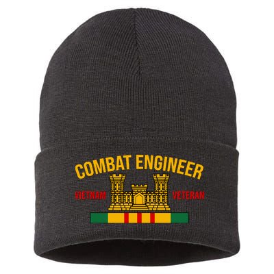 Vietnam Veteran Combat Engineer symbol Sustainable Knit Beanie