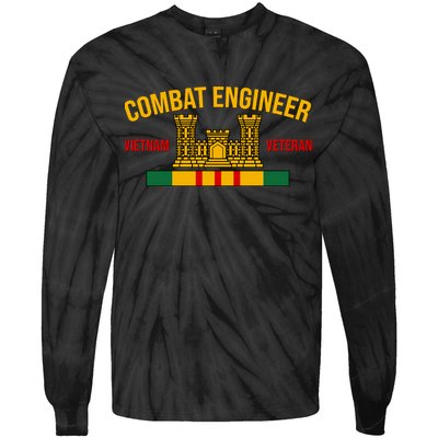 Vietnam Veteran Combat Engineer symbol Tie-Dye Long Sleeve Shirt