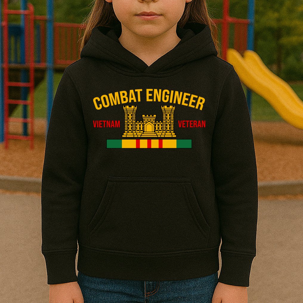 Vietnam Veteran Combat Engineer symbol Kids Hoodie