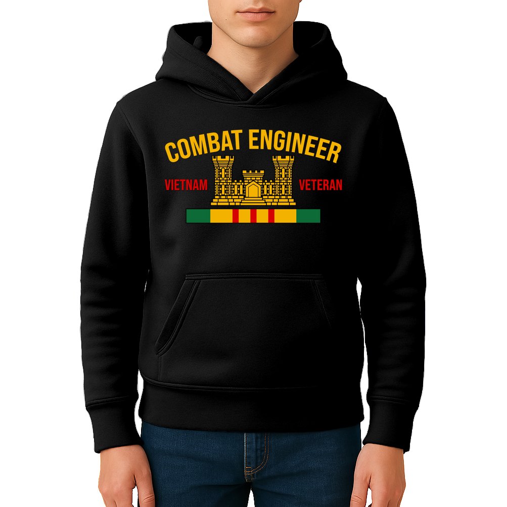 Vietnam Veteran Combat Engineer symbol Kids Hoodie