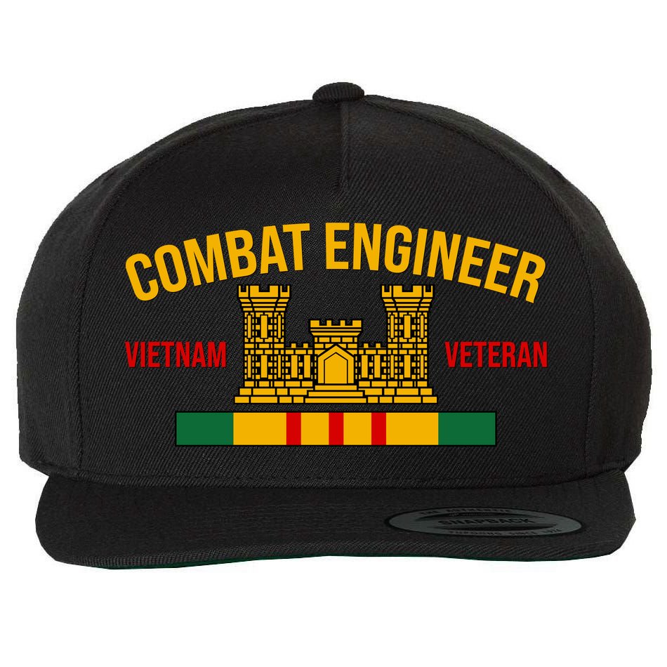 Vietnam Veteran Combat Engineer symbol Wool Snapback Cap