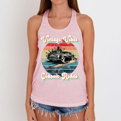 Vintage Vibes Classic Rides Retro Women's Knotted Racerback Tank