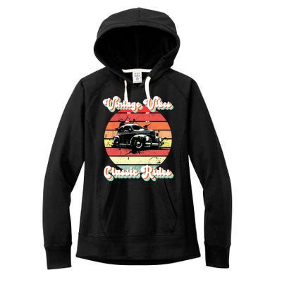 Vintage Vibes Classic Rides Retro Women's Fleece Hoodie