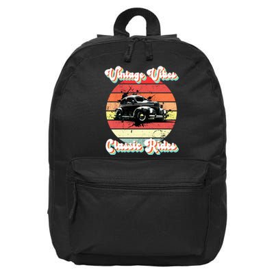 Vintage Vibes Classic Rides Retro 16 in Basic Backpack