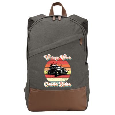 Vintage Vibes Classic Rides Retro Cotton Canvas Backpack