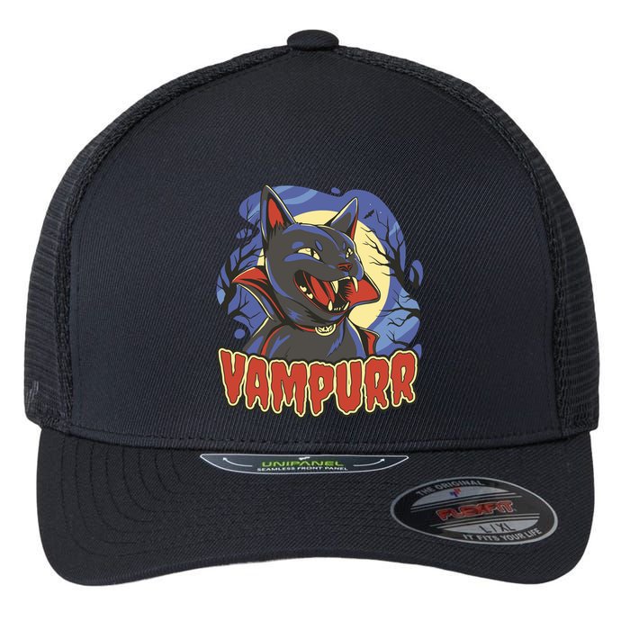Vampurr Vampire Cat Flexfit Unipanel Trucker Cap