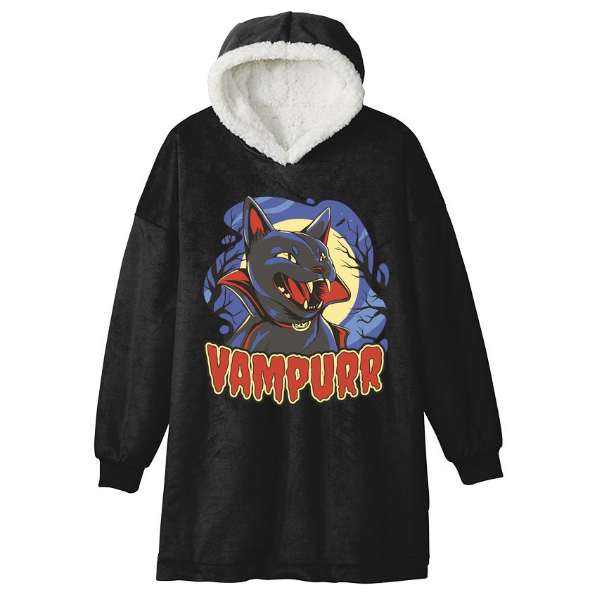 Vampurr Vampire Cat Hooded Wearable Blanket