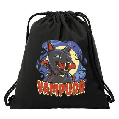 Vampurr Vampire Cat Drawstring Bag