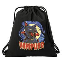 Vampurr Vampire Cat Drawstring Bag