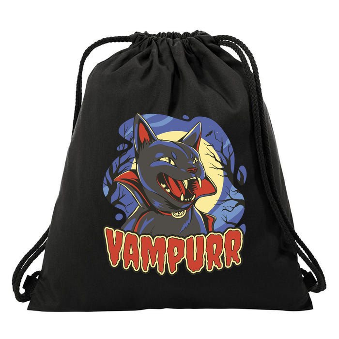 Vampurr Vampire Cat Drawstring Bag