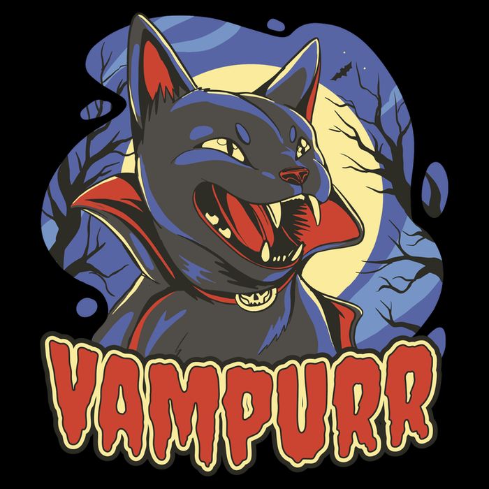 Vampurr Vampire Cat Drawstring Bag