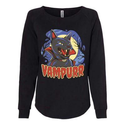 Vampurr Vampire Cat Womens California Wash Sweatshirt