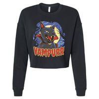 Vampurr Vampire Cat Cropped Pullover Crew
