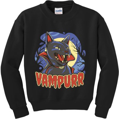 Vampurr Vampire Cat Kids Sweatshirt