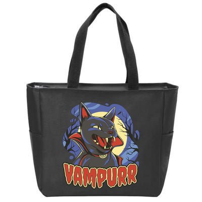 Vampurr Vampire Cat Zip Tote Bag