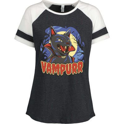 Vampurr Vampire Cat Enza Ladies Jersey Colorblock Tee