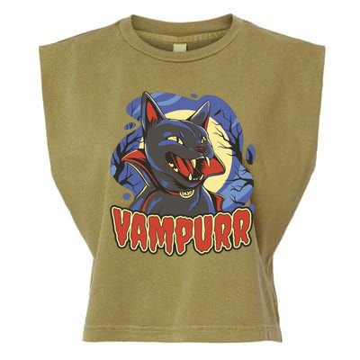 Vampurr Vampire Cat Garment-Dyed Women's Muscle Tee