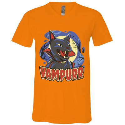 Vampurr Vampire Cat V-Neck T-Shirt