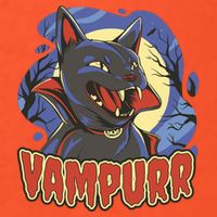 Vampurr Vampire Cat V-Neck T-Shirt