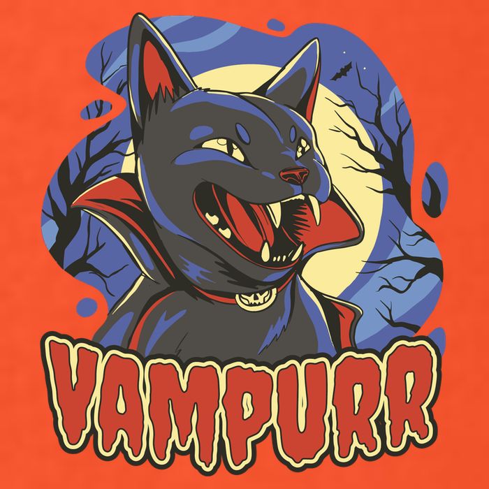 Vampurr Vampire Cat V-Neck T-Shirt