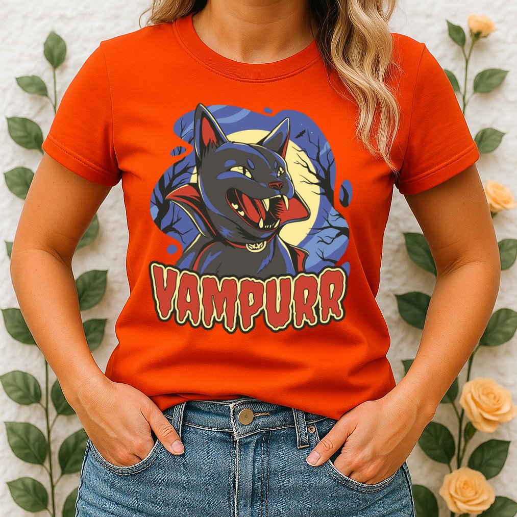 Vampurr Vampire Cat Womens T-Shirt