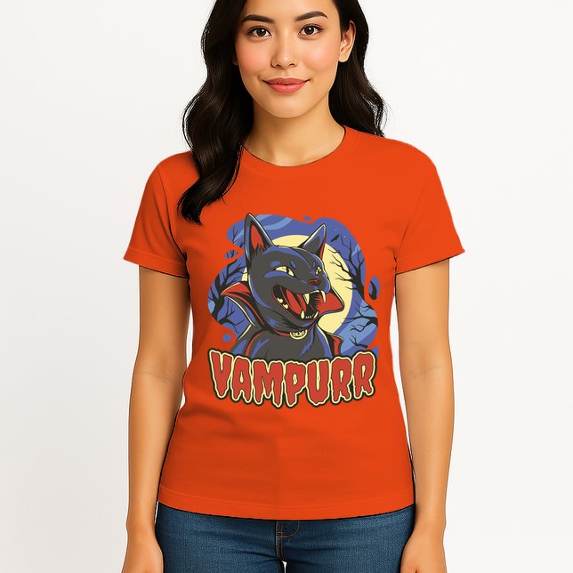 Vampurr Vampire Cat Womens T-Shirt