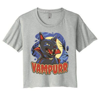 Vampurr Vampire Cat Women's Crop Top Tee