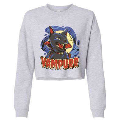 Vampurr Vampire Cat Cropped Pullover Crew