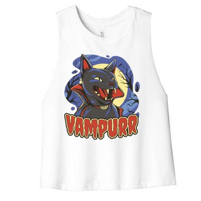 Vampurr Vampire Cat Women's Racerback Cropped Tank