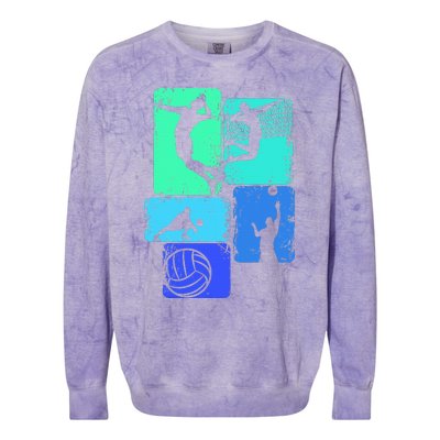 Volleyballer Volleyball Children Colorblast Crewneck Sweatshirt