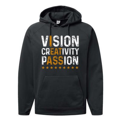 vintage Vision Creativity Passion Performance Fleece Hoodie