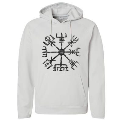 Vegvisir Viking Compass Rune Protection Symbol Celts Nordic Performance Fleece Hoodie