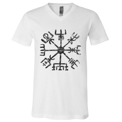 Vegvisir Viking Compass Rune Protection Symbol Celts Nordic V-Neck T-Shirt