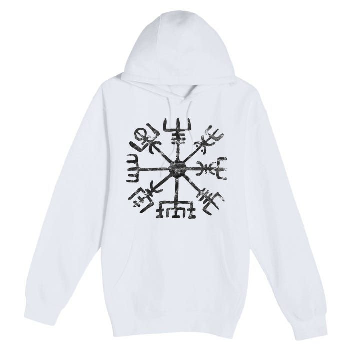 Vegvisir Viking Compass Rune Protection Symbol Celts Nordic Premium Pullover Hoodie